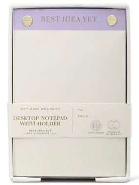 Wit & Delight ☆ Best Idea Yet Lavender Desktop Notepad with Holder.